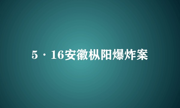 5·16安徽枞阳爆炸案