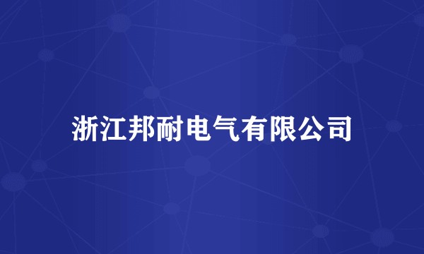 浙江邦耐电气有限公司