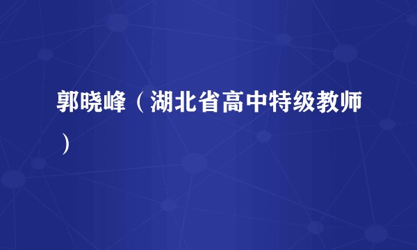 郭晓峰（湖北省高中特级教师）