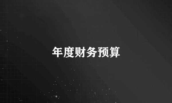 年度财务预算