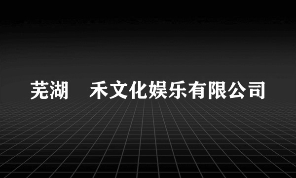 芜湖煋禾文化娱乐有限公司
