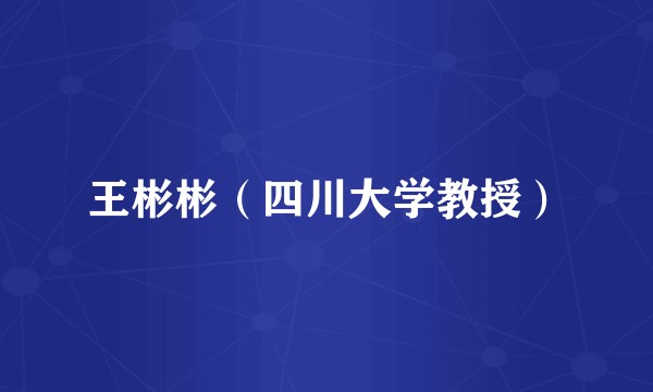 王彬彬（四川大学教授）
