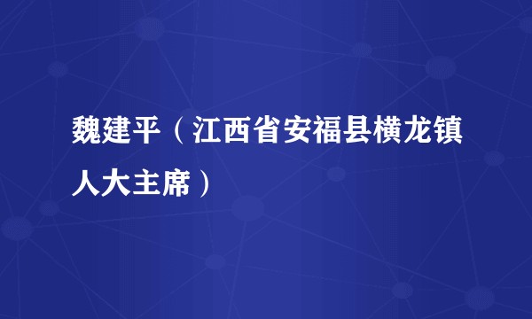 魏建平(江西省安福县横龙镇人大主席)