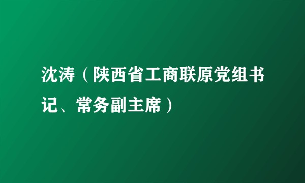 沈涛（陕西省工商联原党组书记、常务副主席）