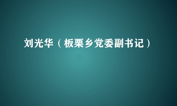 刘光华（板栗乡党委副书记）