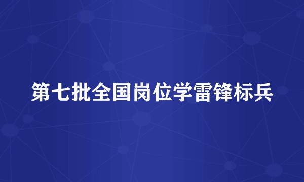 第七批全国岗位学雷锋标兵