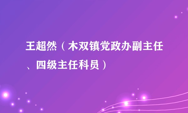 王超然（木双镇党政办副主任、四级主任科员）