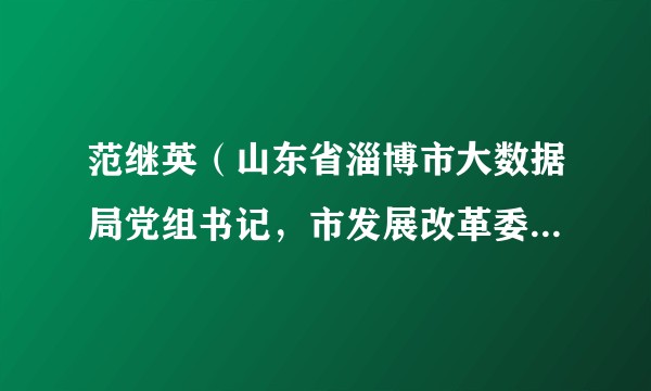 范继英（山东省淄博市大数据局党组书记，市发展改革委党组成员，市优化营商环境中心主任）