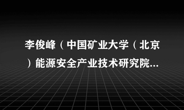 李俊峰(中国矿业大学(北京)能源安全产业技术研究院副院长(主持工作)、中矿大(北京)资产管理有限公司总经理)