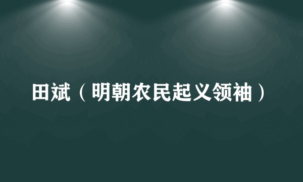 田斌（明朝农民起义领袖）