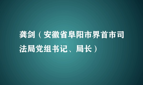 龚剑（安徽省阜阳市界首市司法局党组书记、局长）