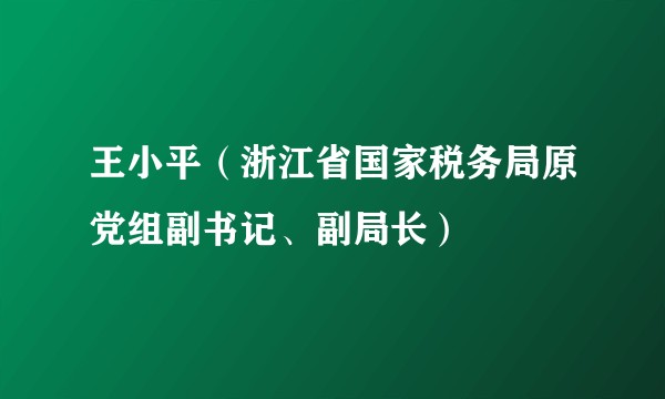 王小平（浙江省国家税务局原党组副书记、副局长）