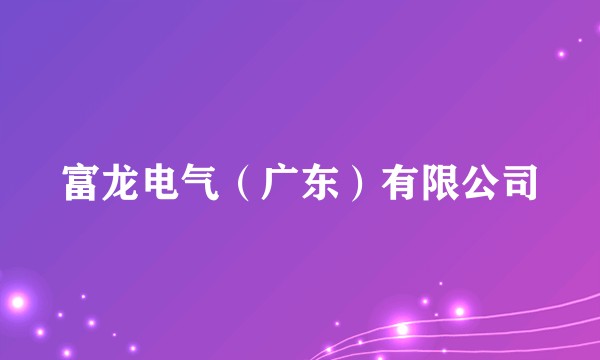 富龙电气（广东）有限公司