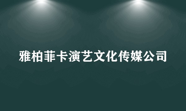 雅柏菲卡演艺文化传媒公司