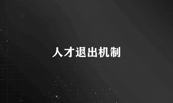 人才退出机制