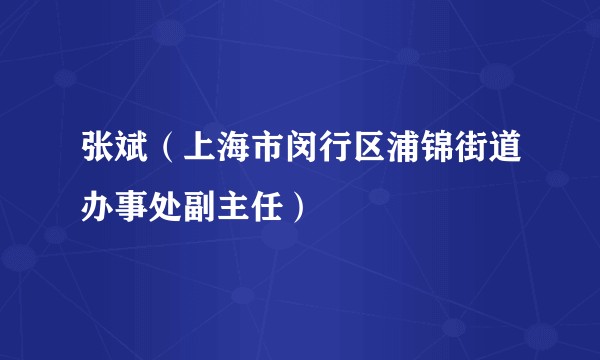 张斌(上海市闵行区浦锦街道办事处副主任)