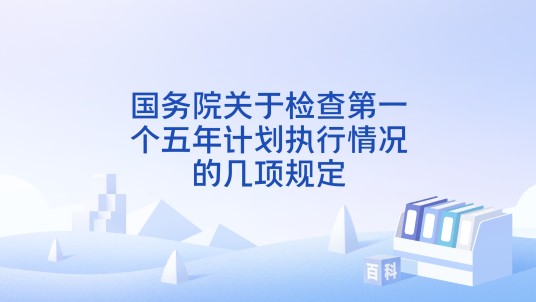 国务院关于检查第一个五年计划执行情况的几项规定