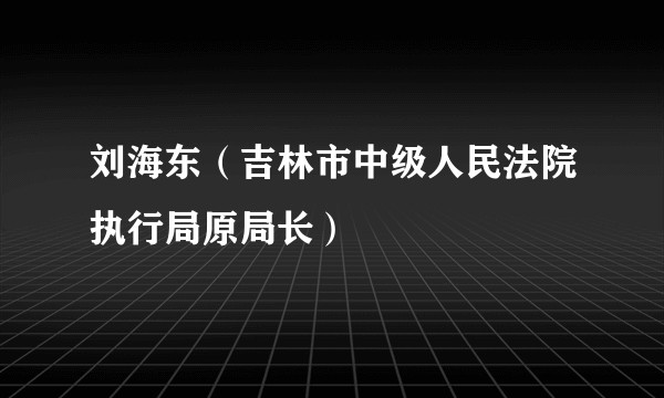 刘海东（吉林市中级人民法院执行局原局长）