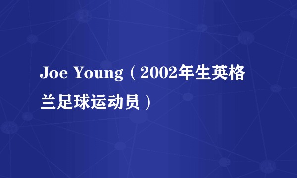 Joe Young（2002年生英格兰足球运动员）