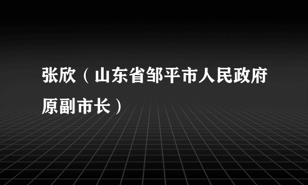 张欣（山东省邹平市人民政府原副市长）