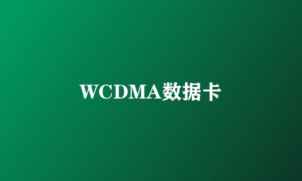 WCDMA数据卡