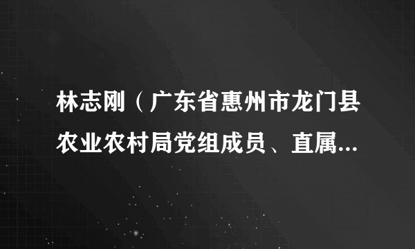 林志刚（广东省惠州市龙门县农业农村局党组成员、直属机关党委书记，三级主任科员）