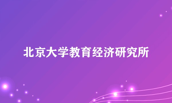 北京大学教育经济研究所