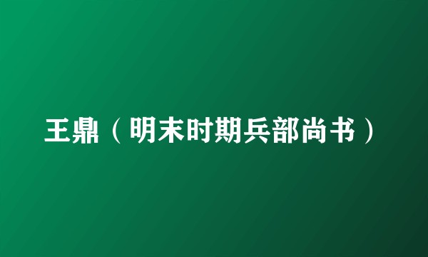 王鼎（明末时期兵部尚书）