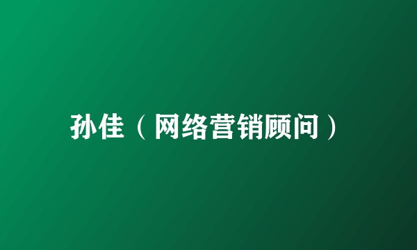 孙佳（网络营销顾问）
