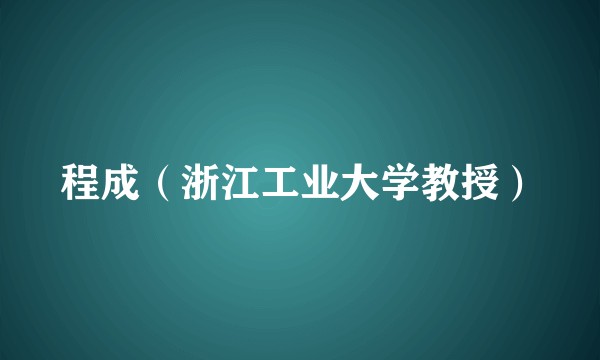 程成（浙江工业大学教授）