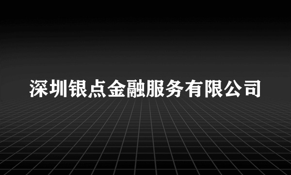 深圳银点金融服务有限公司