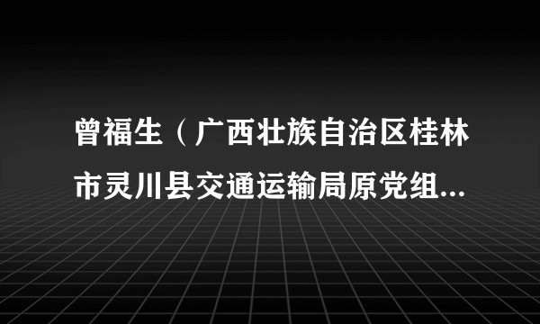曾福生（广西壮族自治区桂林市灵川县交通运输局原党组书记、局长）