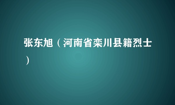 张东旭（河南省栾川县籍烈士）