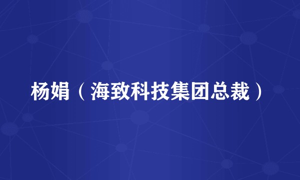 杨娟（海致科技集团总裁）