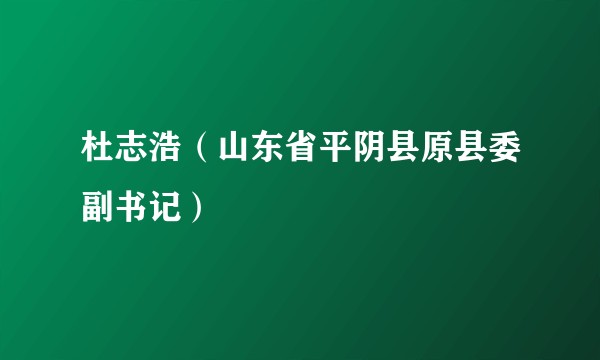 杜志浩（山东省平阴县原县委副书记）