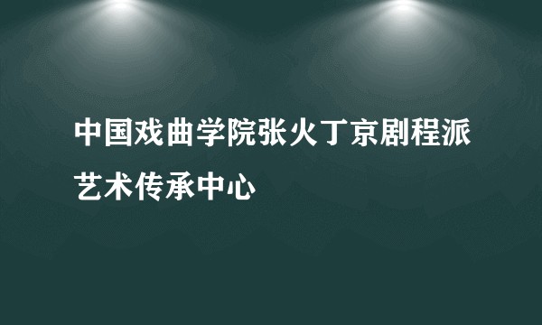 中国戏曲学院张火丁京剧程派艺术传承中心