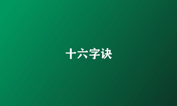 十六字诀