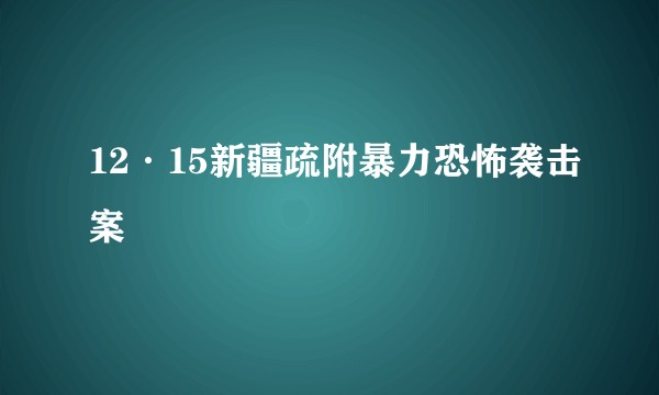 12·15新疆疏附暴力恐怖袭击案