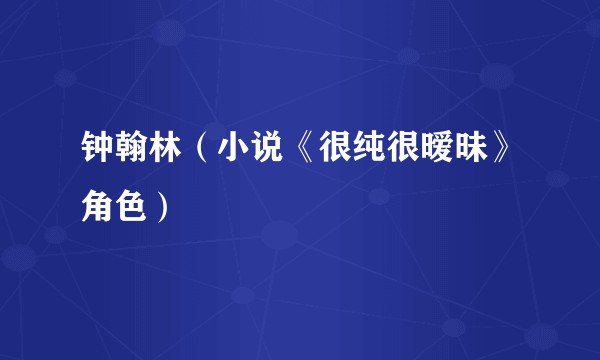 钟翰林（小说《很纯很暧昧》角色）