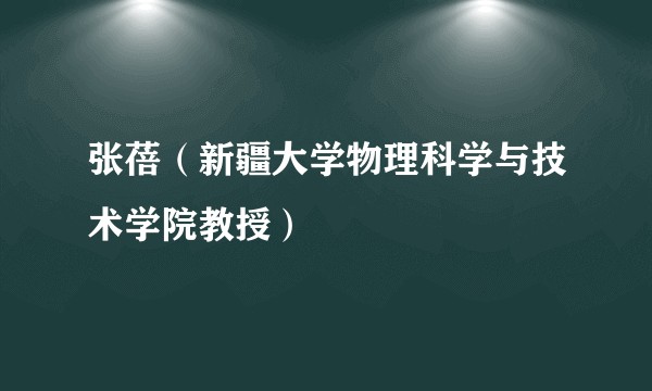 张蓓（新疆大学物理科学与技术学院教授）