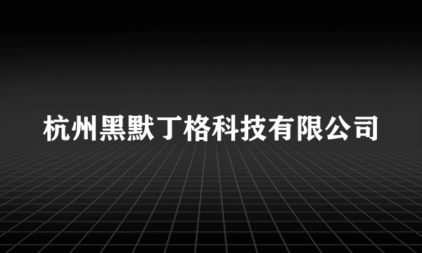 杭州黑默丁格科技有限公司