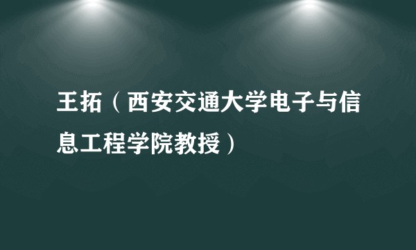 王拓（西安交通大学电子与信息工程学院教授）