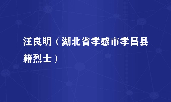 汪良明（湖北省孝感市孝昌县籍烈士）
