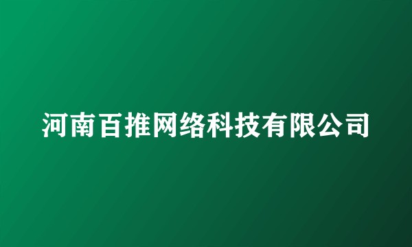 河南百推网络科技有限公司