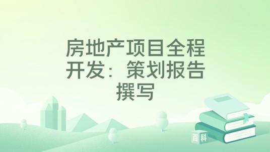 房地产项目全程开发：策划报告撰写