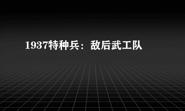 1937特种兵：敌后武工队