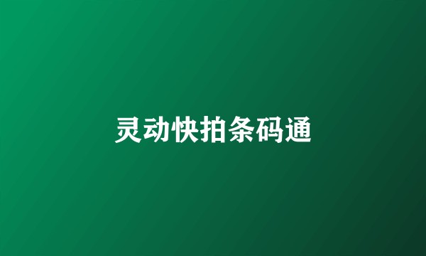 灵动快拍条码通