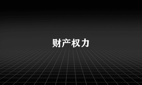 财产权力