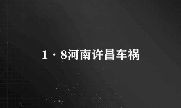 1·8河南许昌车祸