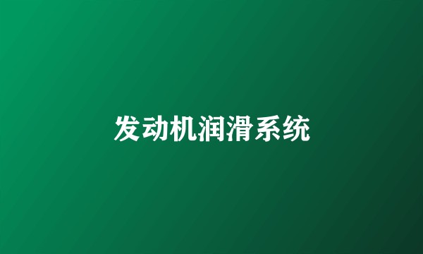 发动机润滑系统